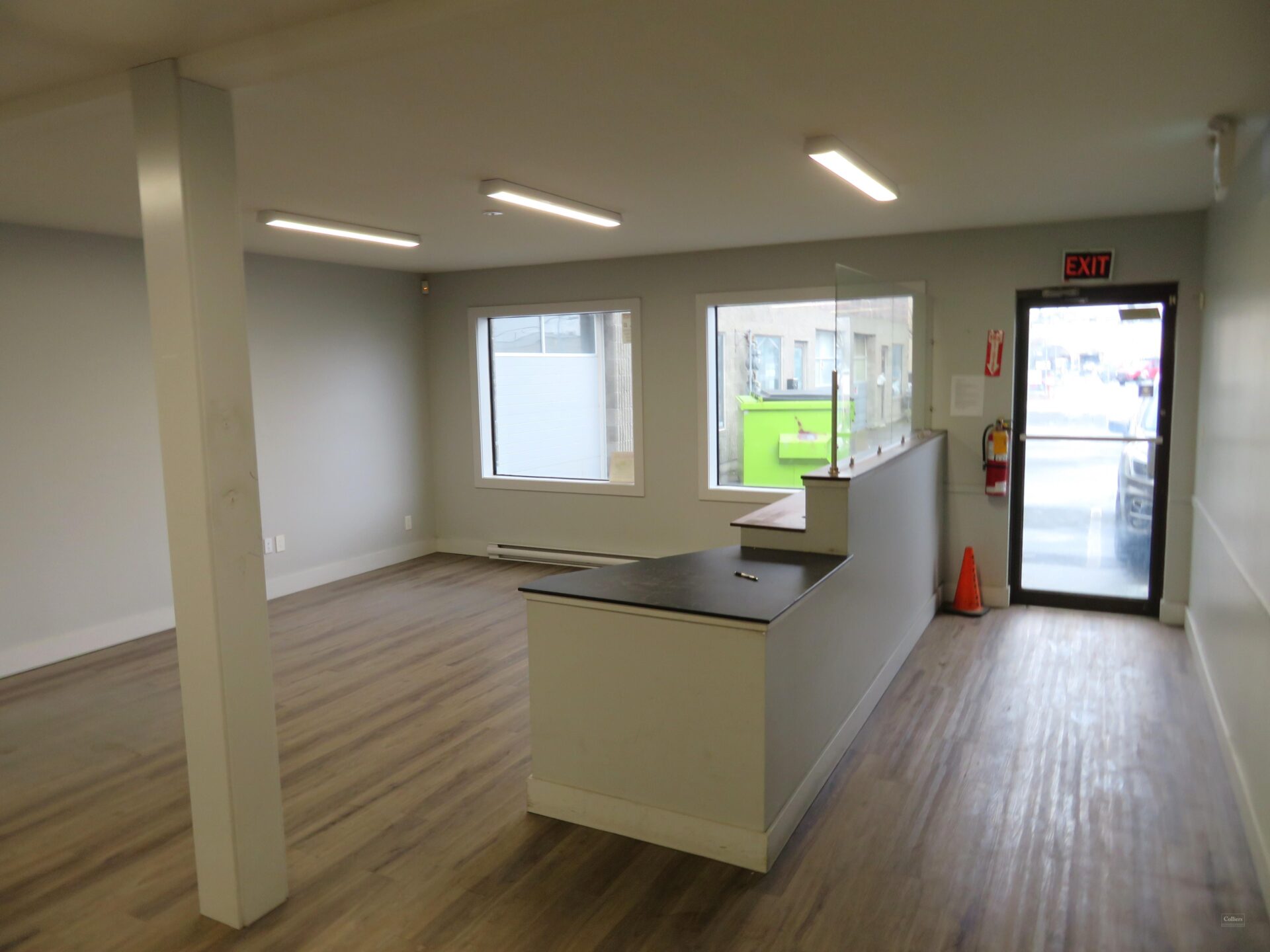 Interior entrance area of building suite for sublease on 511 David Street, Victoria, BC. Close proximity to downtown core and major highways.