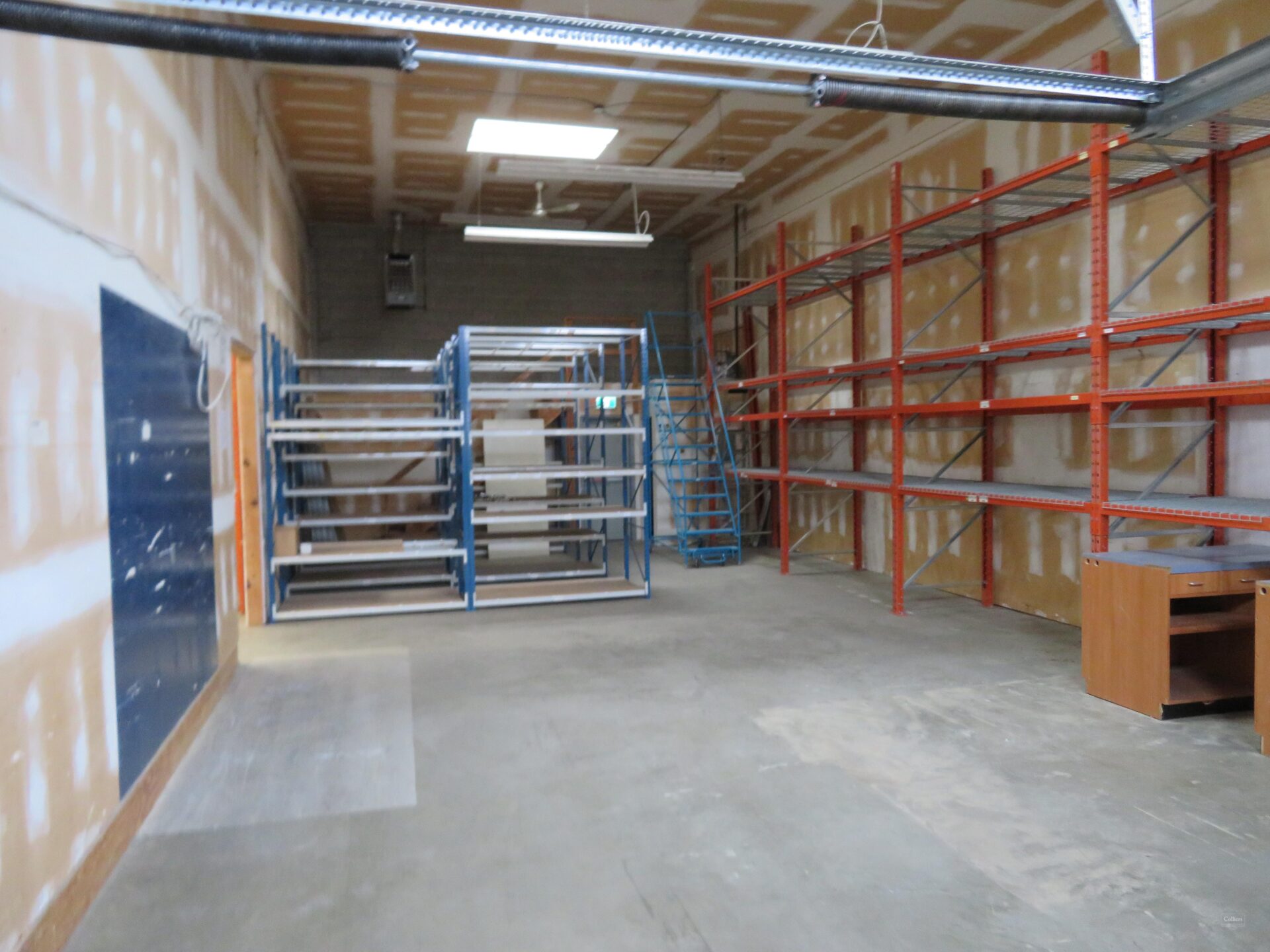 Interior warehouse area of building suite for sublease on 511 David Street, Victoria, BC. In a light industrial district, close proximity to downtown core and major highways.